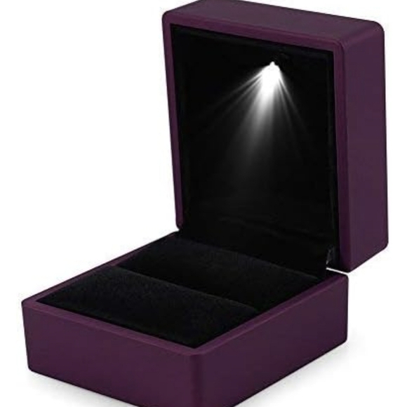 LED PURPLE Proposal Ring Box for  Wedding, Engagement - Luxury Jewelry Gift Box - Picture 2 of 7